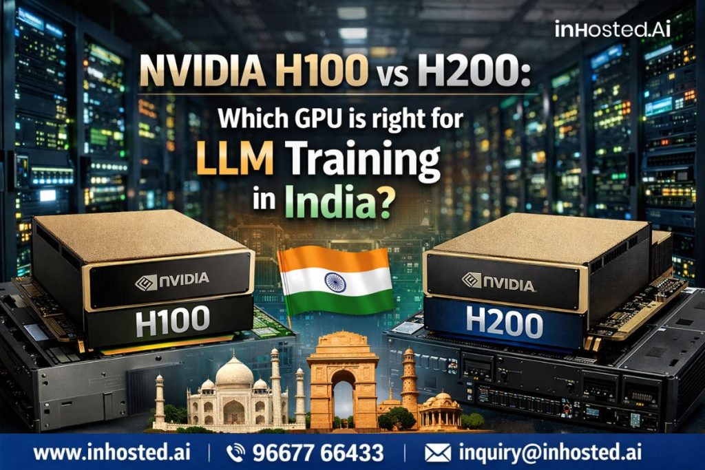 NVIDIA H100 vs H200 GPU comparison for LLM training in India — inhosted.ai